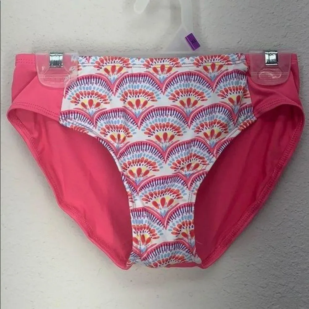 Bobbie Brooks Girls 2 Piece Bikini Pink Swim Tankini Size L bathing suit swimsui